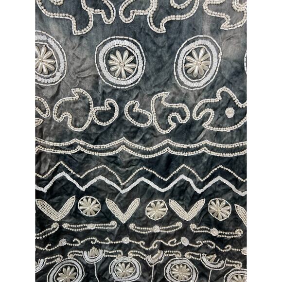 Sandy Starkman Gray Silver White Shell Beaded Embellished Artsy Jackey Small - Picture 5 of 8